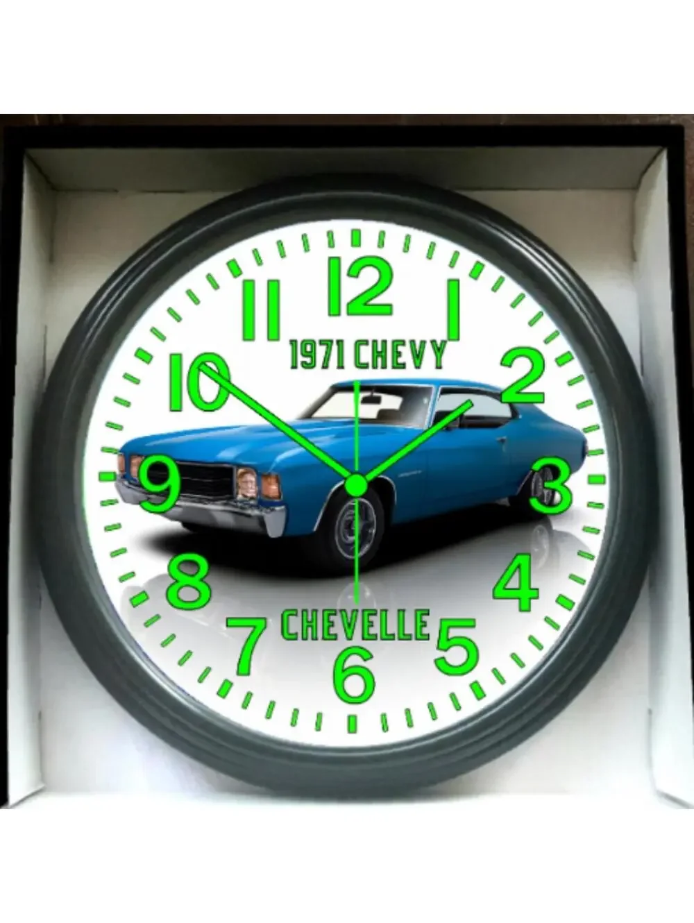 1971 Chevy Chevrolet Chevelle Glow In The Dark Wall Clock New!